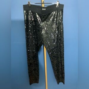 Express Sparkling Black Sequin Pants